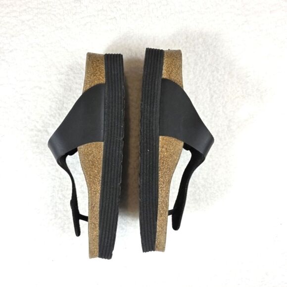 Birkenstocks Gizeh Grooved Black and Tan Platform Sandals Size 41 - Picture 4 of 16